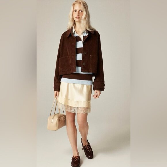 J.Crew Cropped Barn Jacket™ in corduroy in French press - Picture 3 of 10